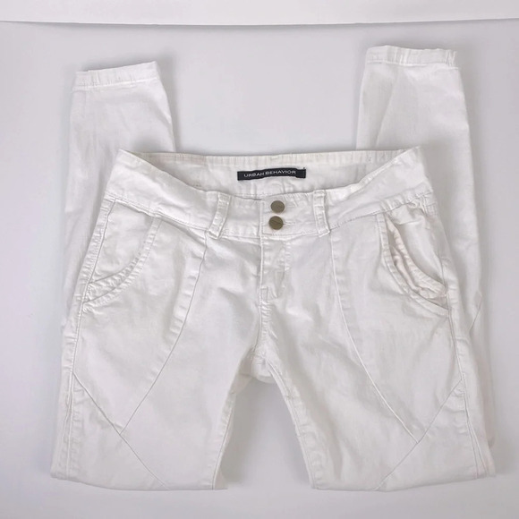 Neutral casual business casual  white trousers pants leggings size extra small - Picture 1 of 15